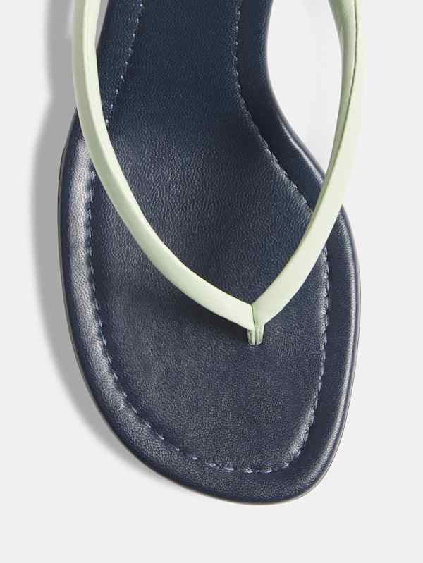 Amelia Thong Wedge Sandal - Jelly Mint Midnight Leather