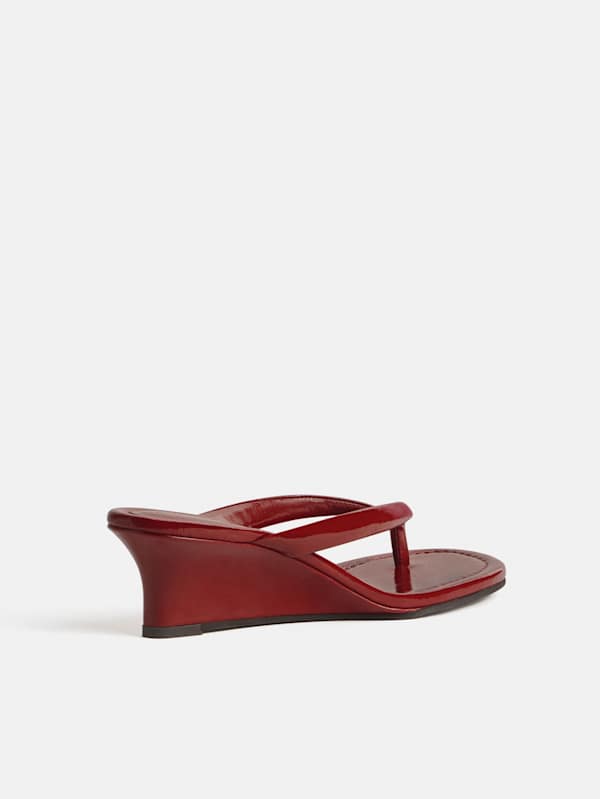 Amelia Thong Wedge Sandal - Ladybug Eel