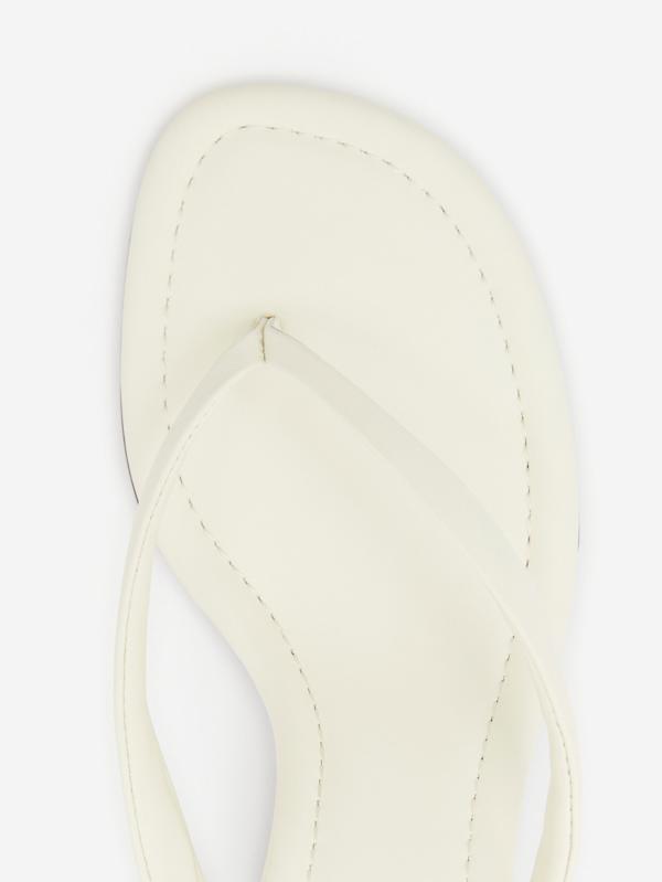 Amelia Thong Wedge Sandal - White Brown