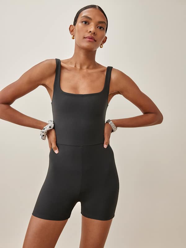Dev Ecostretch Short Jumpsuit - Black