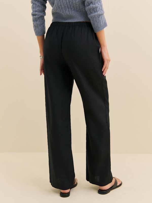 Olina Linen Pant - Black