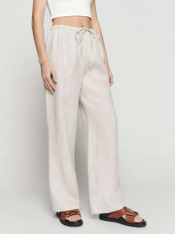 Olina Linen Pant - Oatmeal