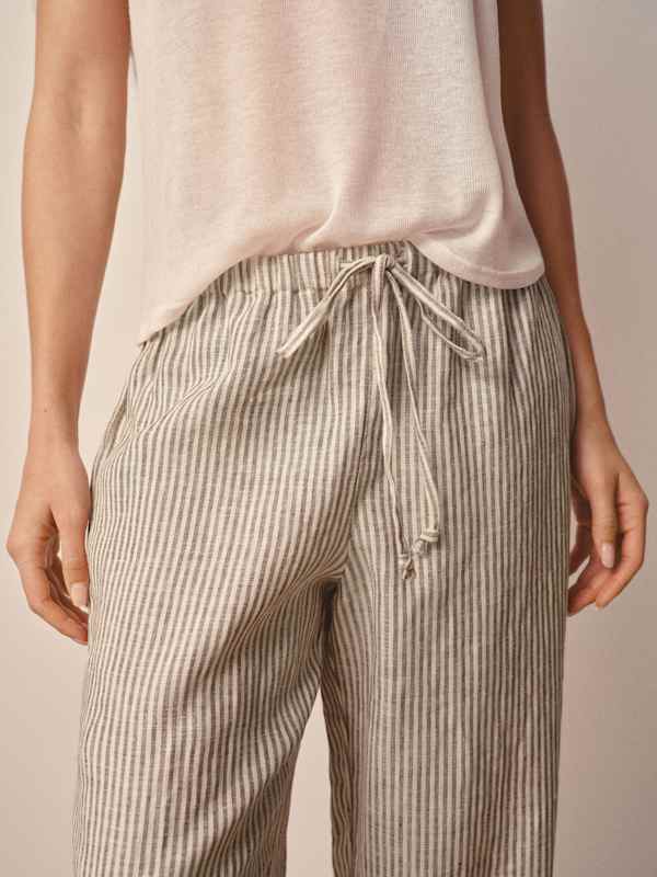 Olina Linen Pant - Vivienne Stripe