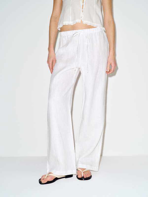 Olina Linen Pant - White