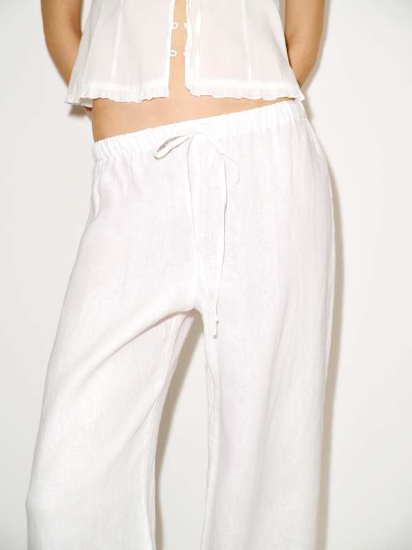 Olina Linen Pant - White