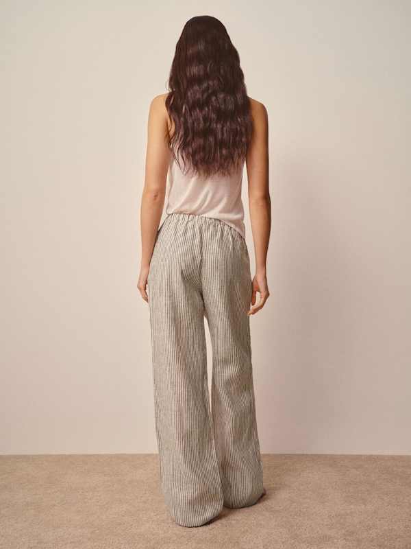 Petites Olina Linen Pant - Vivienne Stripe