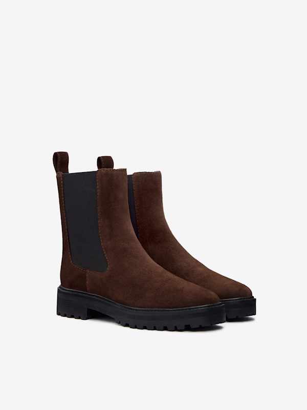 Katerina Lug Sole Chelsea Boot - Espresso Suede