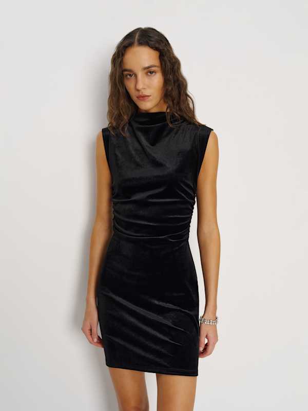 Alden Knit Dress - Black Velvet