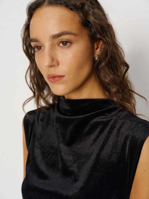 Alden Knit Dress - Black Velvet