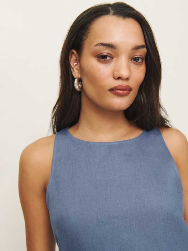 Robe en lin Jessi - Bleuet