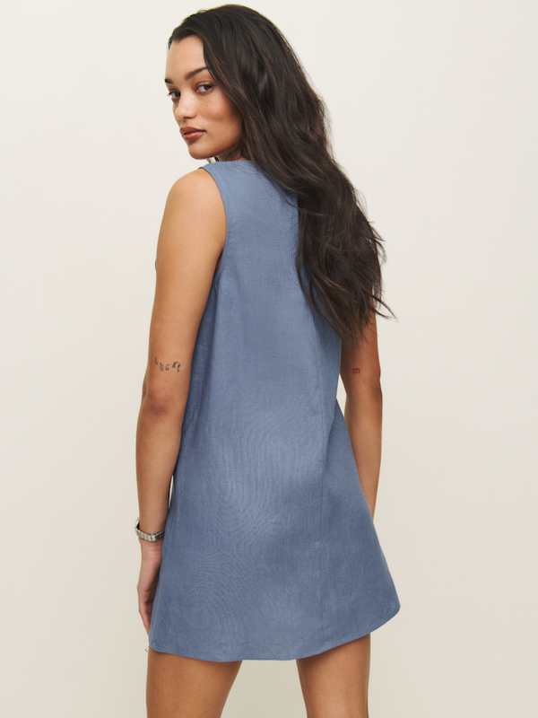 Robe en lin Jessi - Bleuet