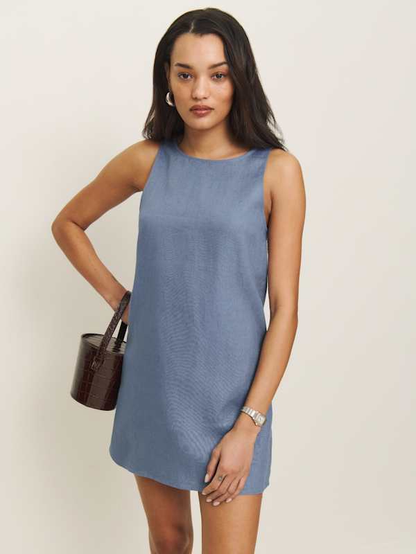 Robe en lin Jessi - Bleuet