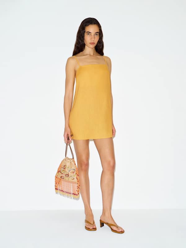 Aubree Linen Dress - Maize