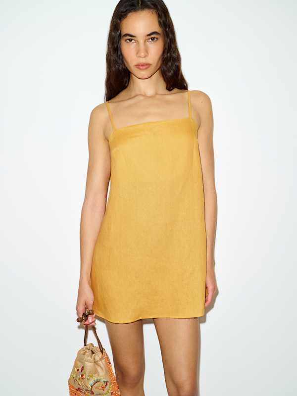 Aubree Linen Dress - Maize