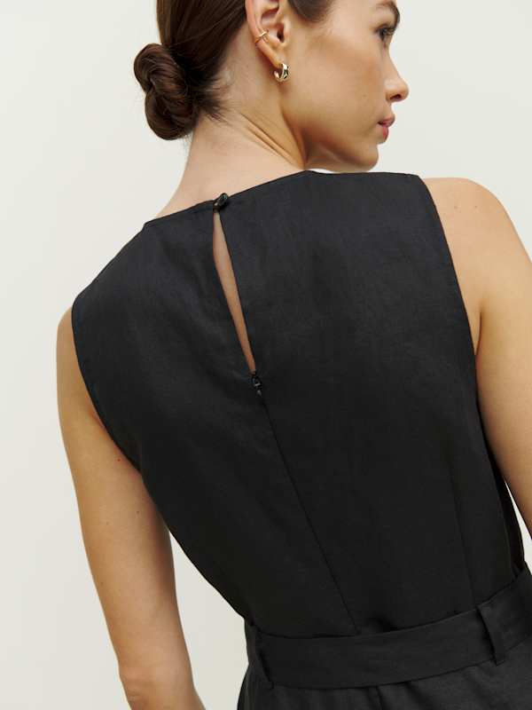 Naomi Linen Jumpsuit - Black