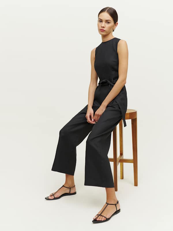 Naomi Linen Jumpsuit - Black