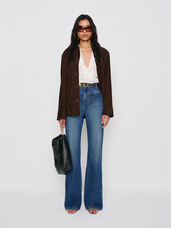 Alyssa Stretch High Rise Wide Leg Long Jeans - Mellusine