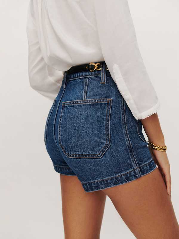 Alyssa Stretch High Rise 3.5&rdquo; Jean Shorts - Anguilla