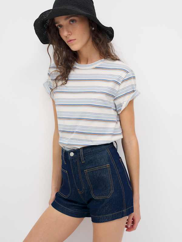 Alyssa Stretch High Rise 3.5&rdquo; Jean Shorts - Seneca