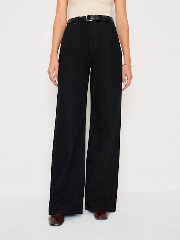 Cary High Rise Slouchy Wide Leg Jeans - Black