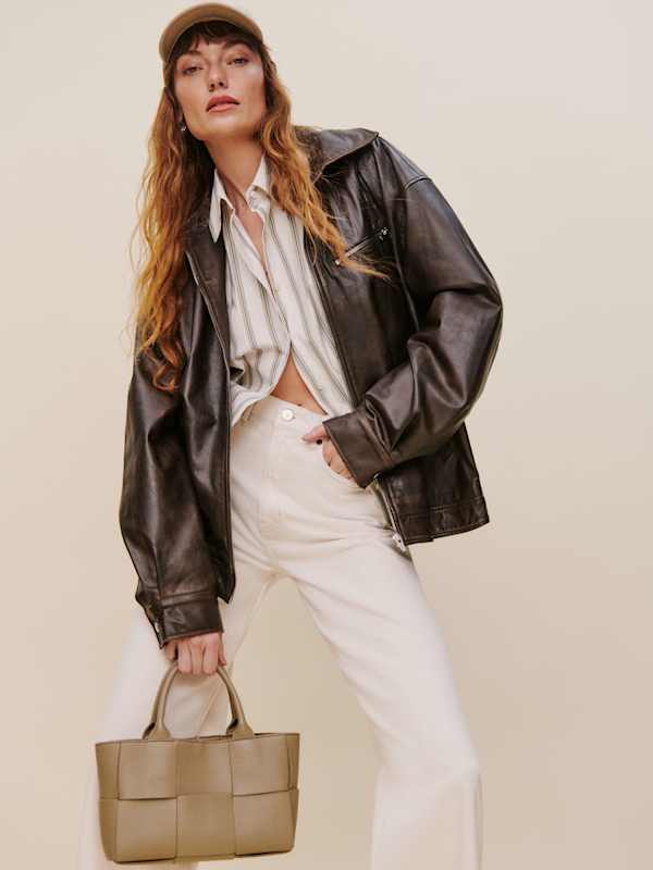 Cary High Rise Slouchy Wide Leg Jeans - Fior Di Latte