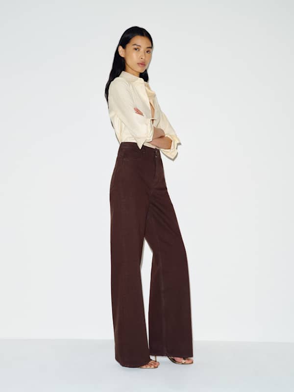 Cary High Rise Slouchy Wide Leg Jeans - Mole
