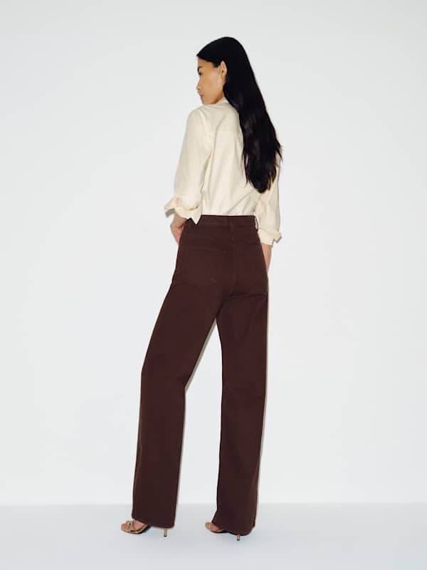 Cary High Rise Slouchy Wide Leg Jeans - Mole
