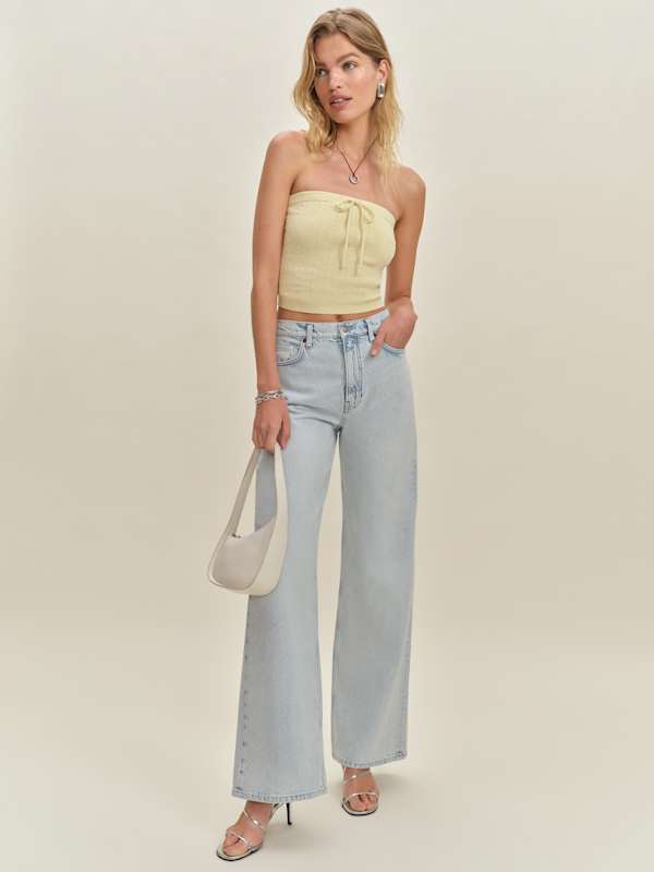 Cary High Rise Slouchy Wide Leg Jeans - Shasta