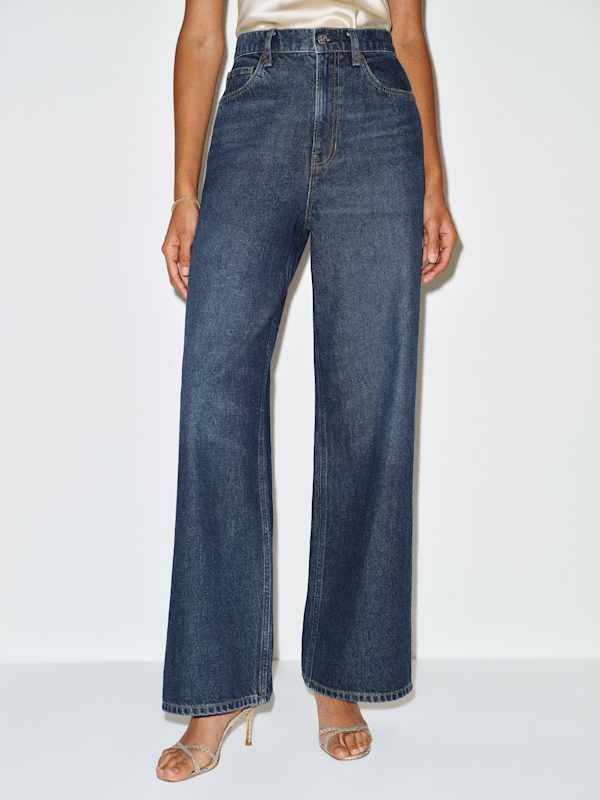 Cary High Rise Slouchy Wide Leg Jeans - Titan