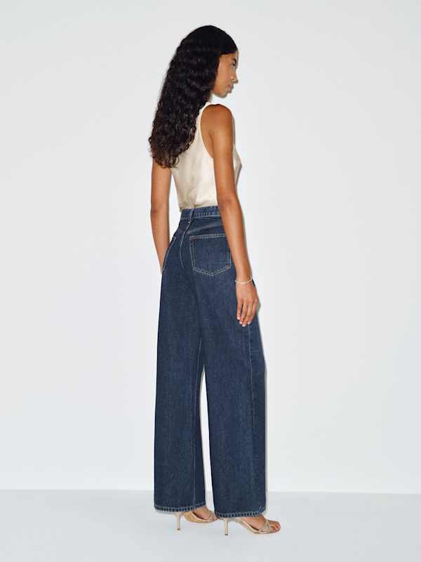 Cary High Rise Slouchy Wide Leg Jeans - Titan