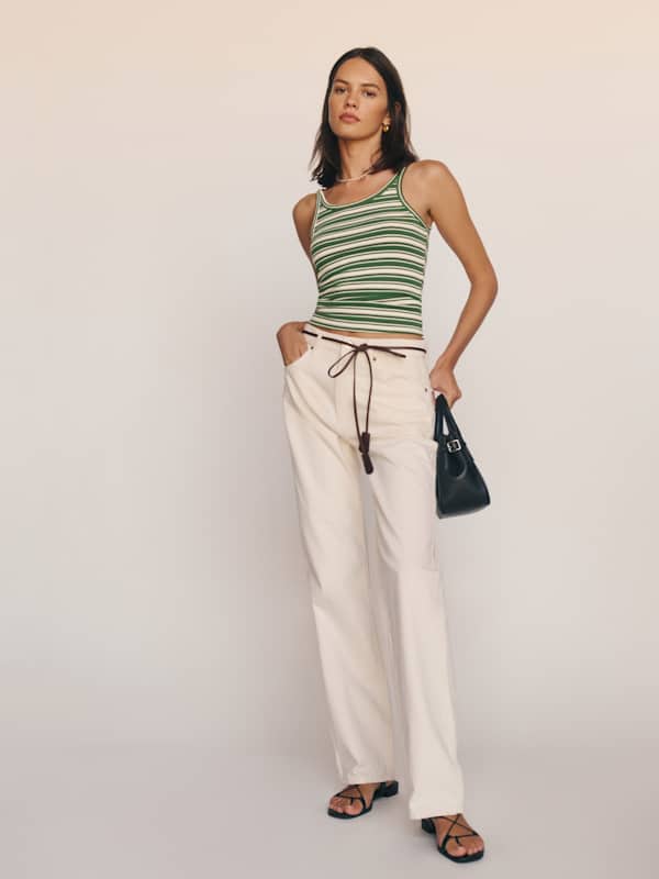 Calie Tank - Green Stripe