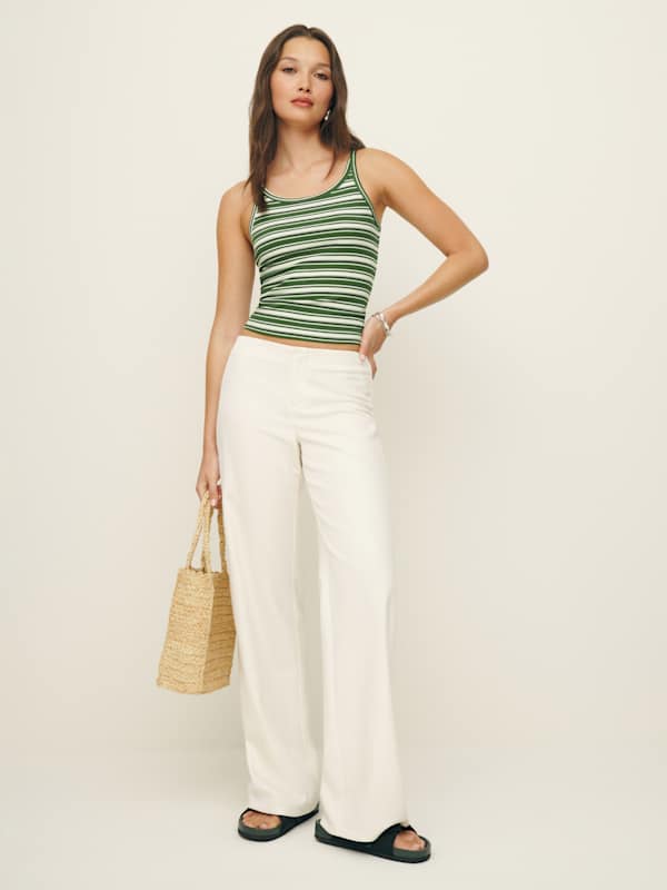Calie Tank - Green Stripe