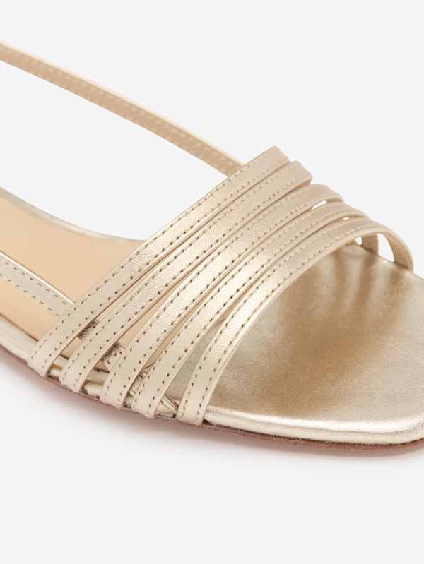 Millie Lattice Flat Sandal - Gold