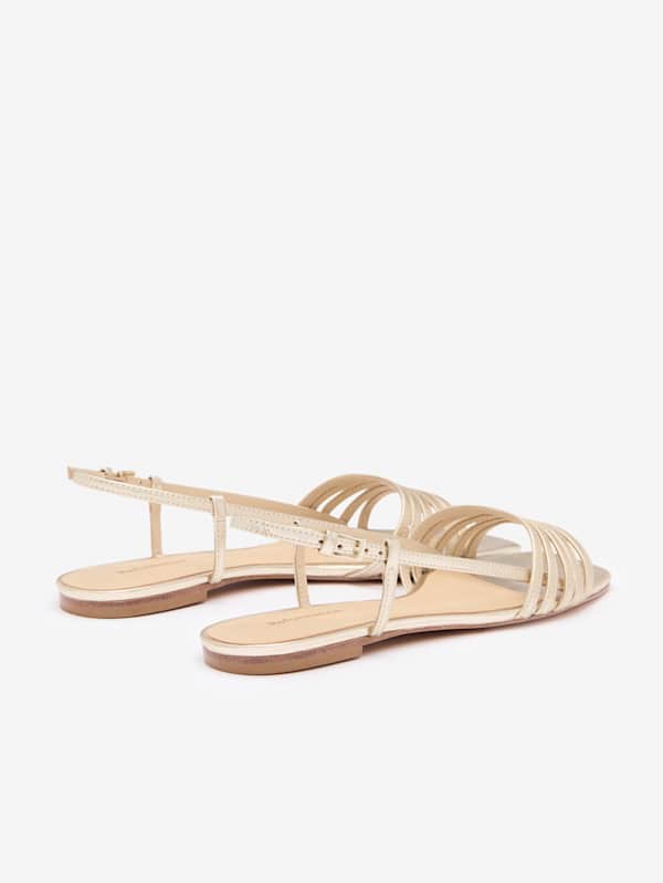 Millie Lattice Flat Sandal - Gold