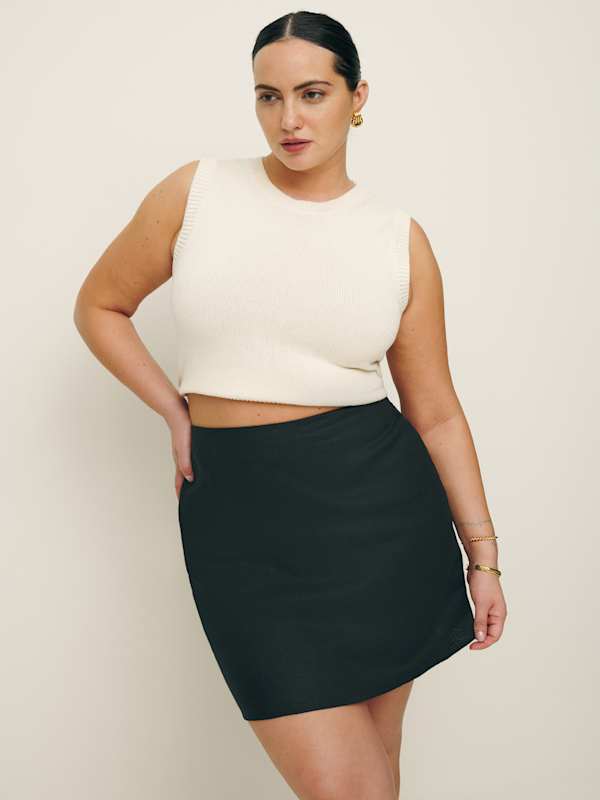 Veranda Linen Skirt Es - Black