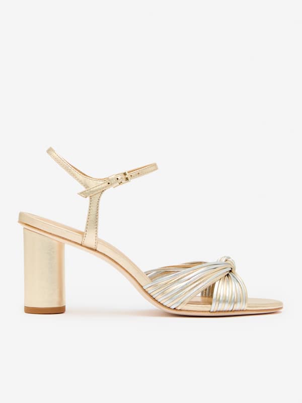 Petra Cylinder Heel - Gold Silver