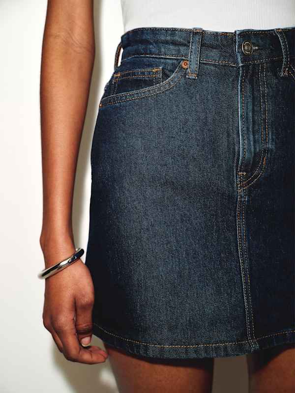 Lydia High Rise Denim Mini Skirt - Huron