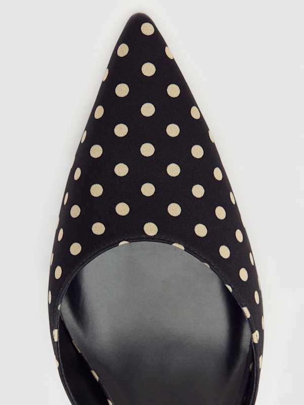 Wilda Kitten Mule - Polka Dot Satin