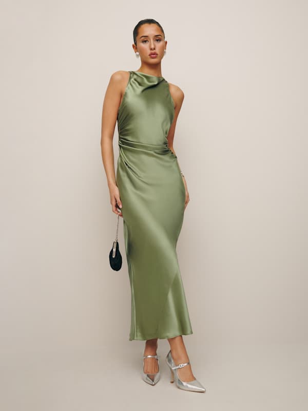 Casette Silk Dress - Artichoke