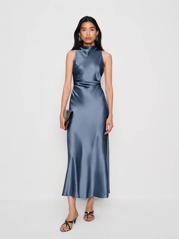 Robe en soie Casette - Bleuet