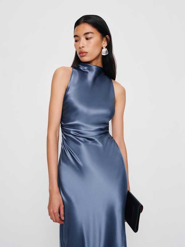 Robe en soie Casette - Bleuet