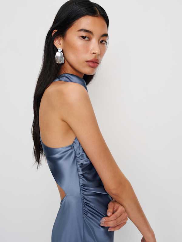 Robe en soie Casette - Bleuet