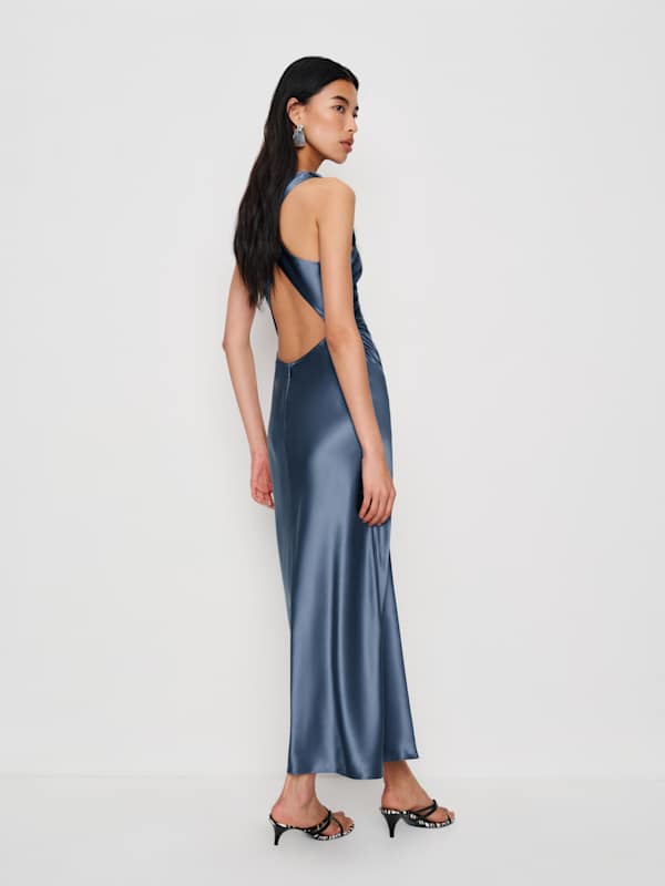 Robe en soie Casette - Bleuet