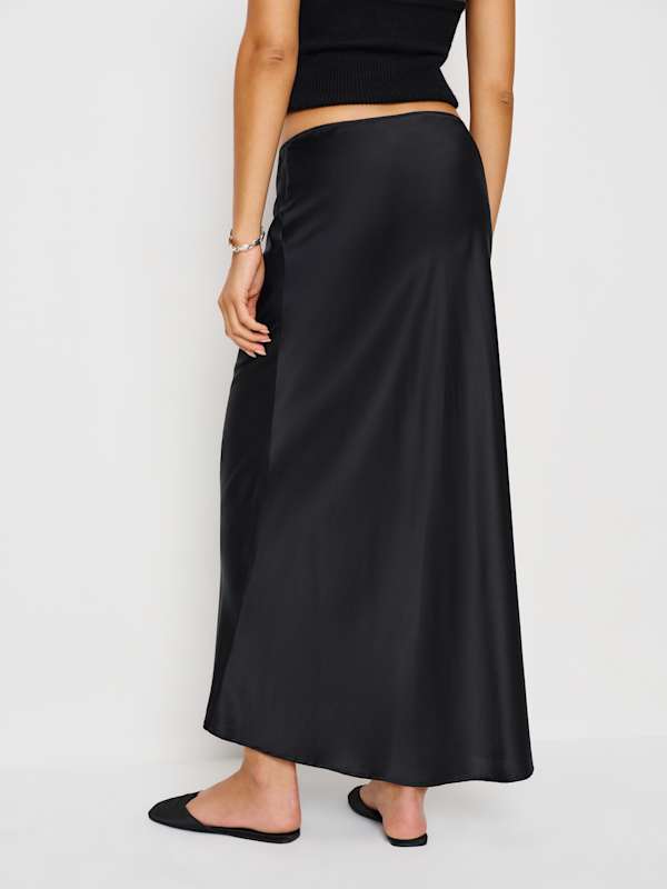 Layla Silk Skirt - Black