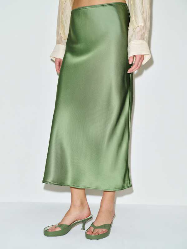 Layla Silk Skirt - Jade Green