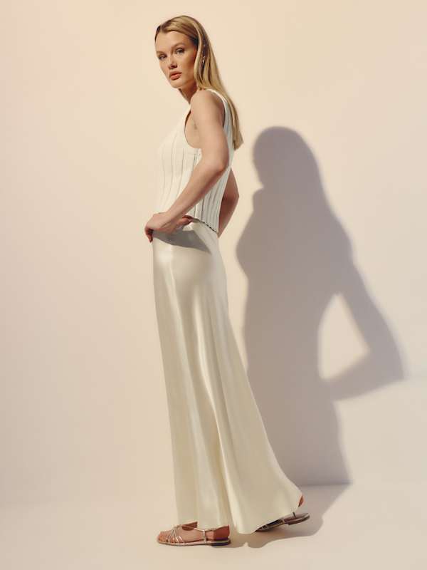 Layla Silk Skirt - Sugar