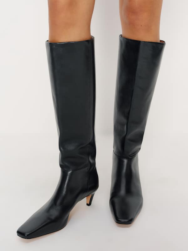 Remy Knee Boot - Black Leather