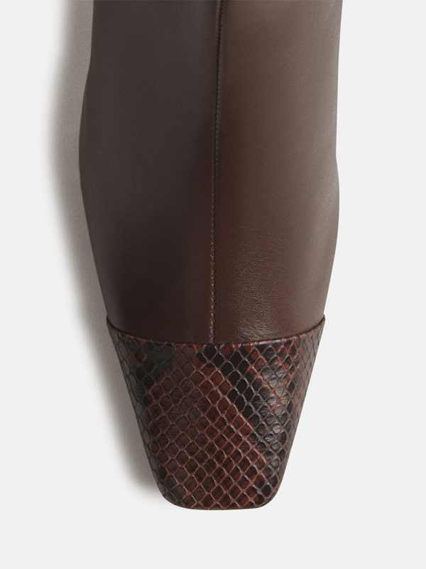 Bottes Remy - Espresso Leather Chocolate Snake