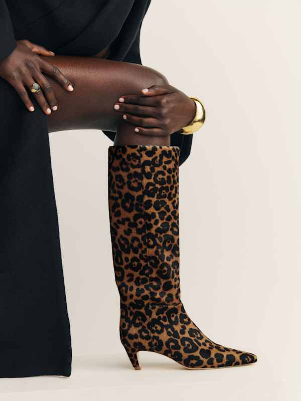Remy Knee Boot - Leopard Haircalf