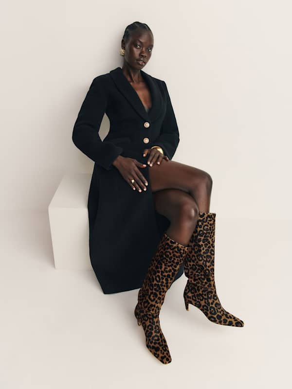 Remy Knee Boot - Leopard Haircalf